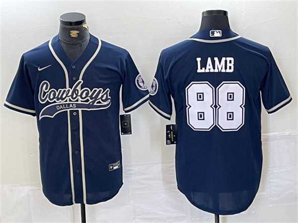 Men%27s Dallas Cowboys #88 CeeDee Lamb Navy Cool Base Baseball Stitched Jersey->dallas cowboys->NFL Jersey